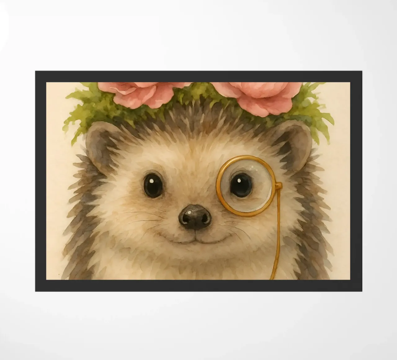 Il maiale Sir Snuggle in fiore zerbino da Graceful Desine