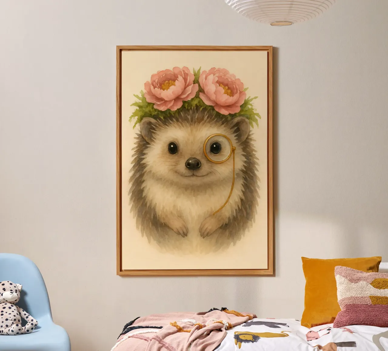 Il maiale Sir Snuggle in fiore alluminio dibond da Graceful Desine