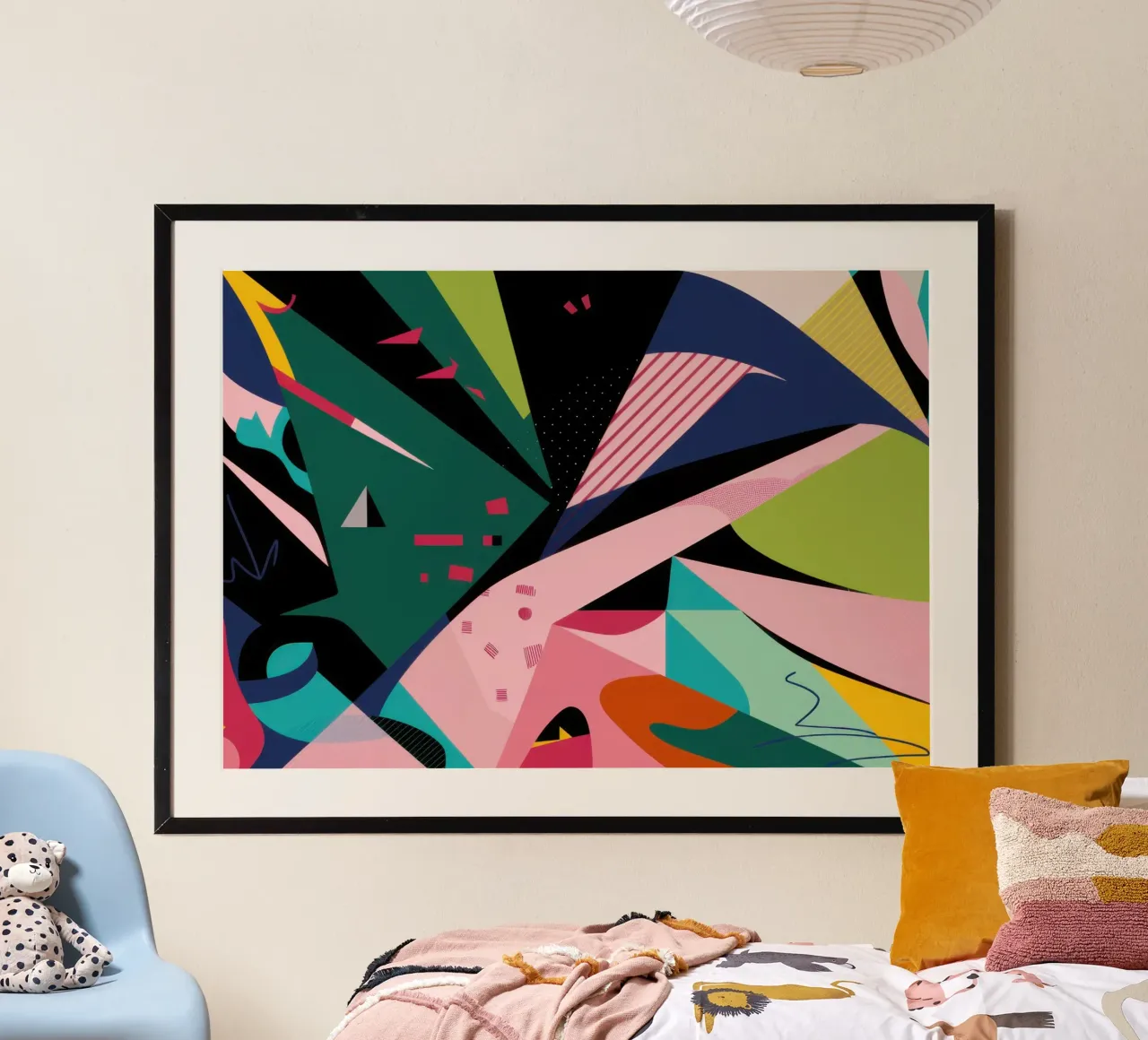 Astrazione aviaria tropicale poster con telaio in alluminio da Bring Haven