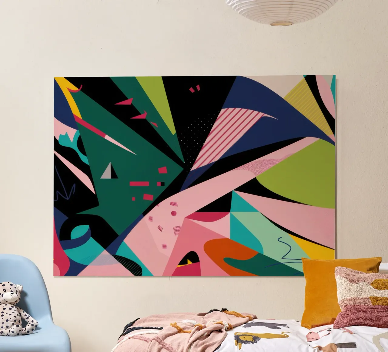 Astrazione aviaria tropicale poster con telaio in alluminio da Bring Haven