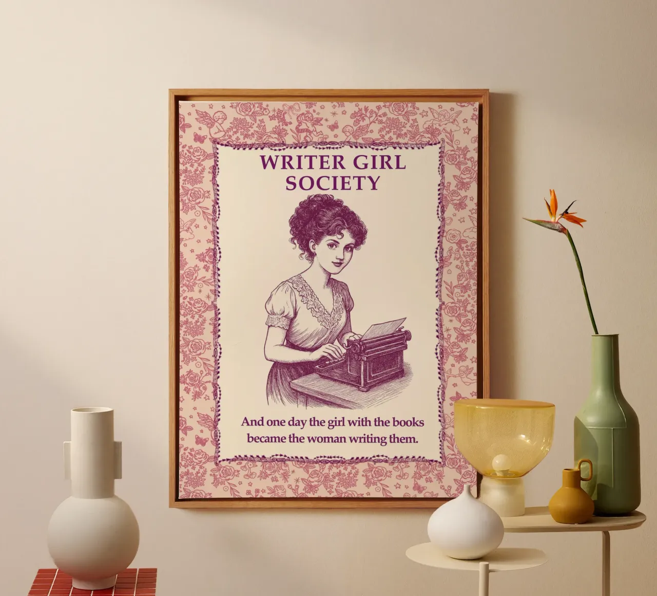 Writer girl Society - Schreibende Mädchen Leinwand von Taika Tori Art