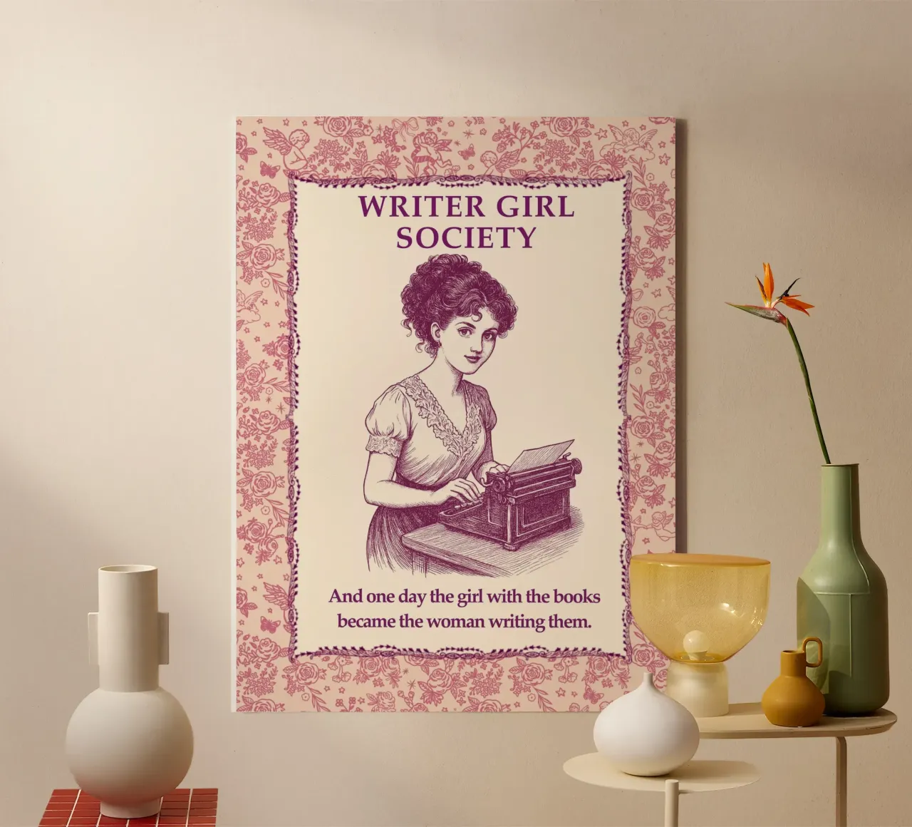 Writer girl Society - Schreibende Mädchen Leinwand von Taika Tori Art