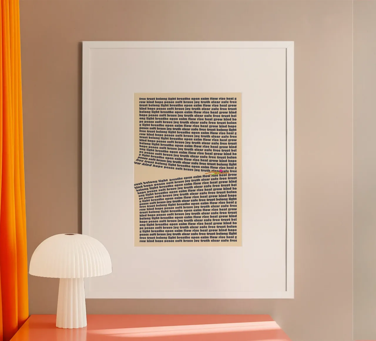 Parole sulla salute mentale - Moderno murale a caratteri cubitali poster da Studio Mooodz