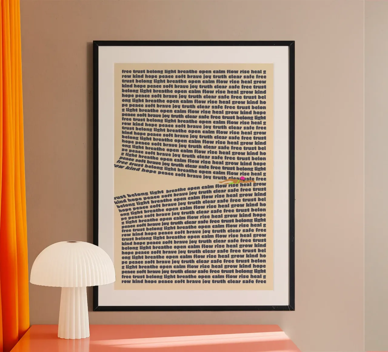 Parole sulla salute mentale - Moderno murale a caratteri cubitali poster da Studio Mooodz