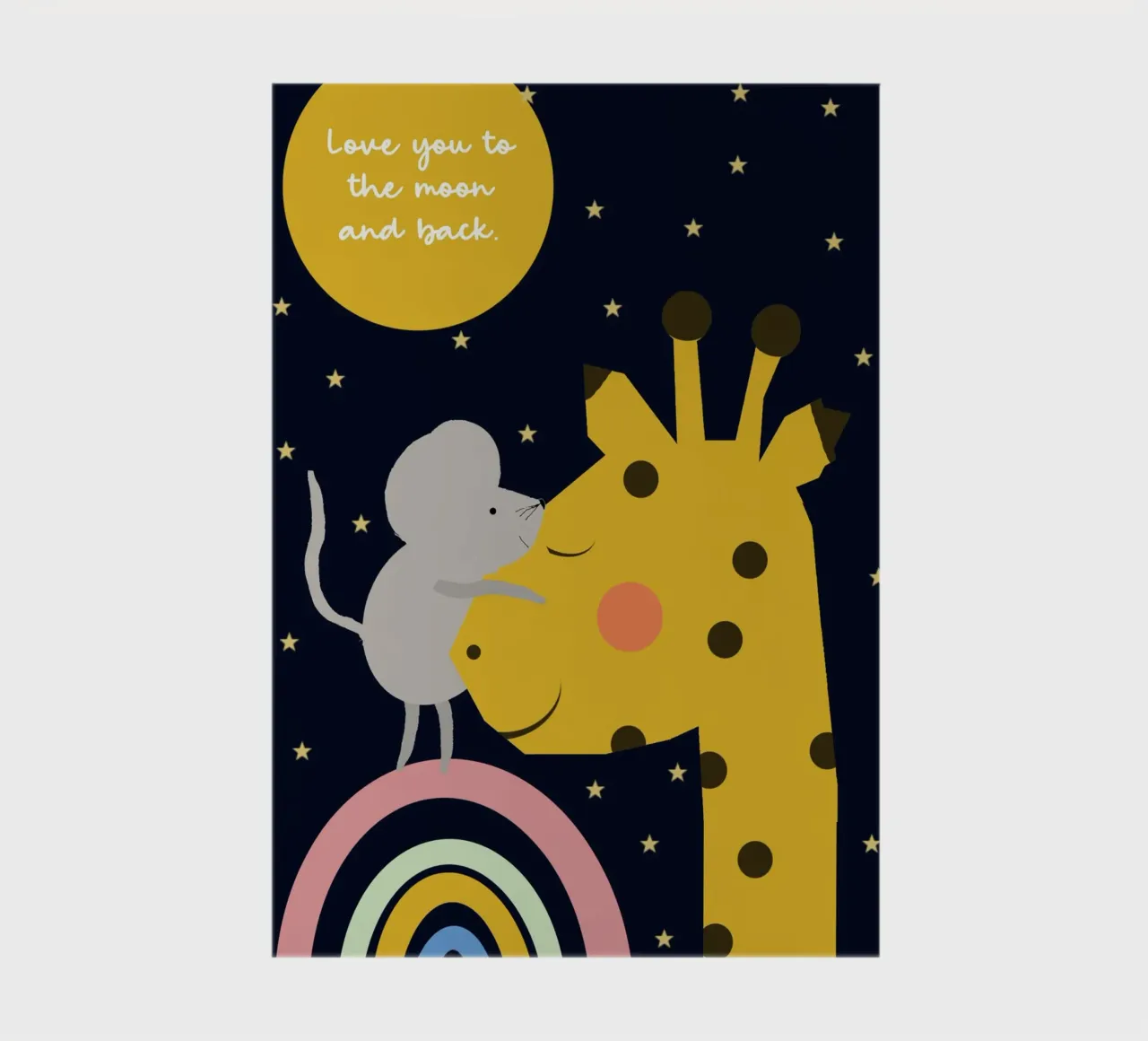 Love you to the moon and back - Giraffe und Maus notebook by maramirage