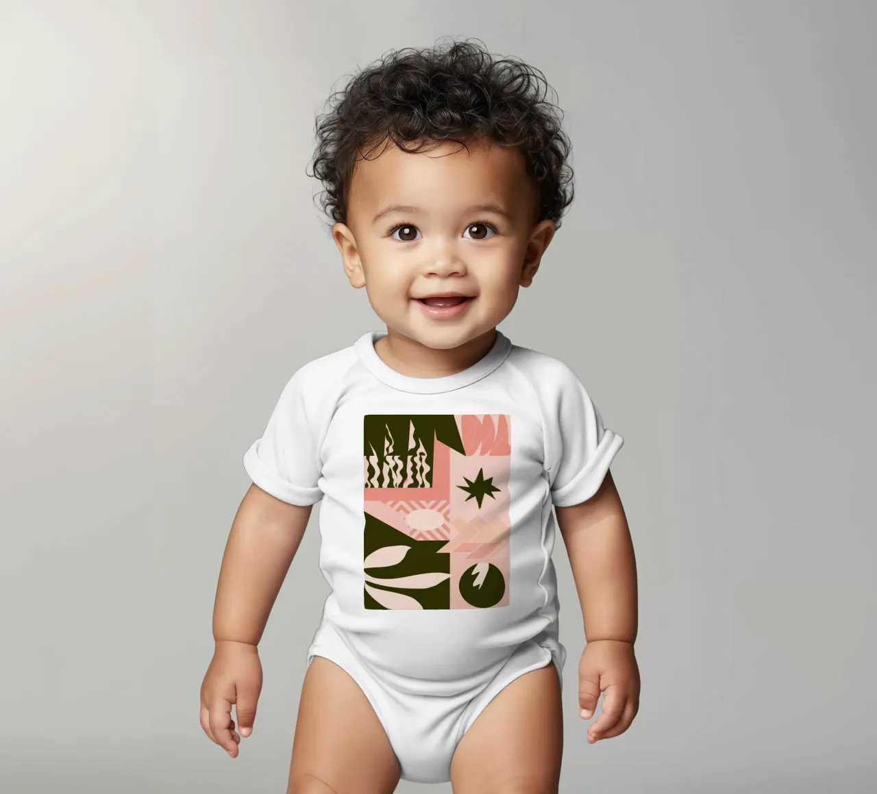 Patchwork con motivo bohémien body neonato maniche corte da Bring Haven