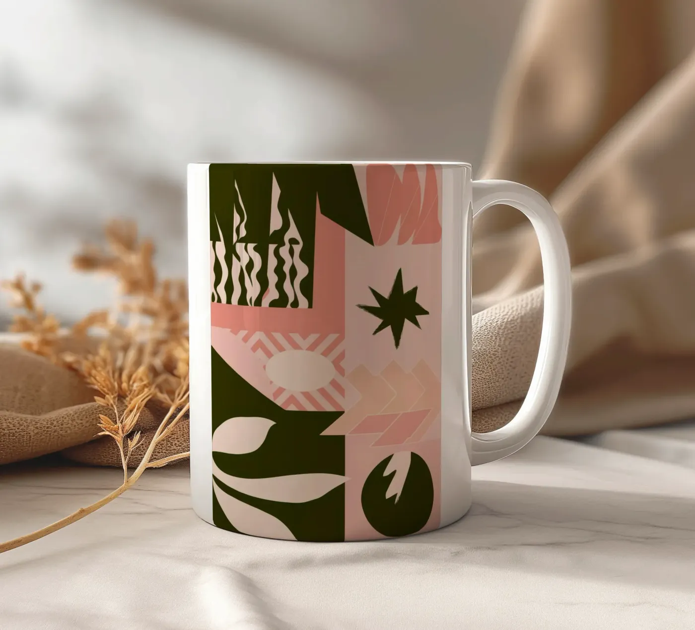 Bohemian Pattern Patchwork ceramic mug by Bring Haven