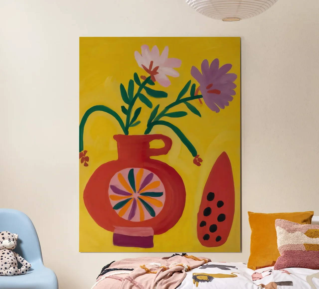 Composizione floreale fauvista poster con telaio in plastica da Bring Haven