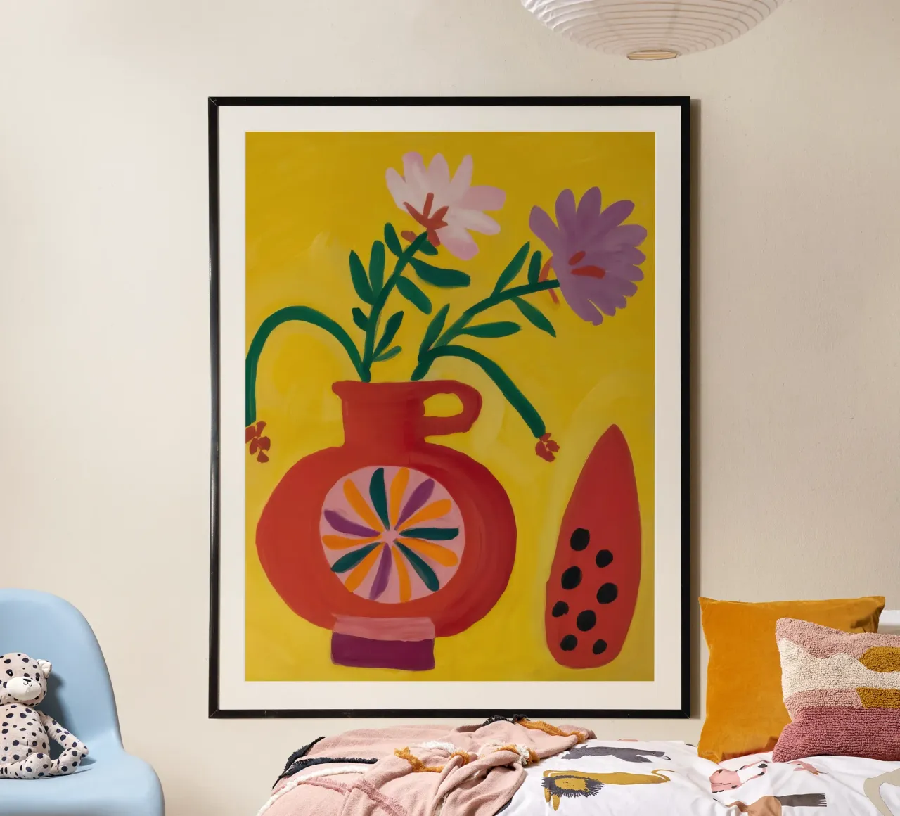 Composizione floreale fauvista poster con telaio in plastica da Bring Haven