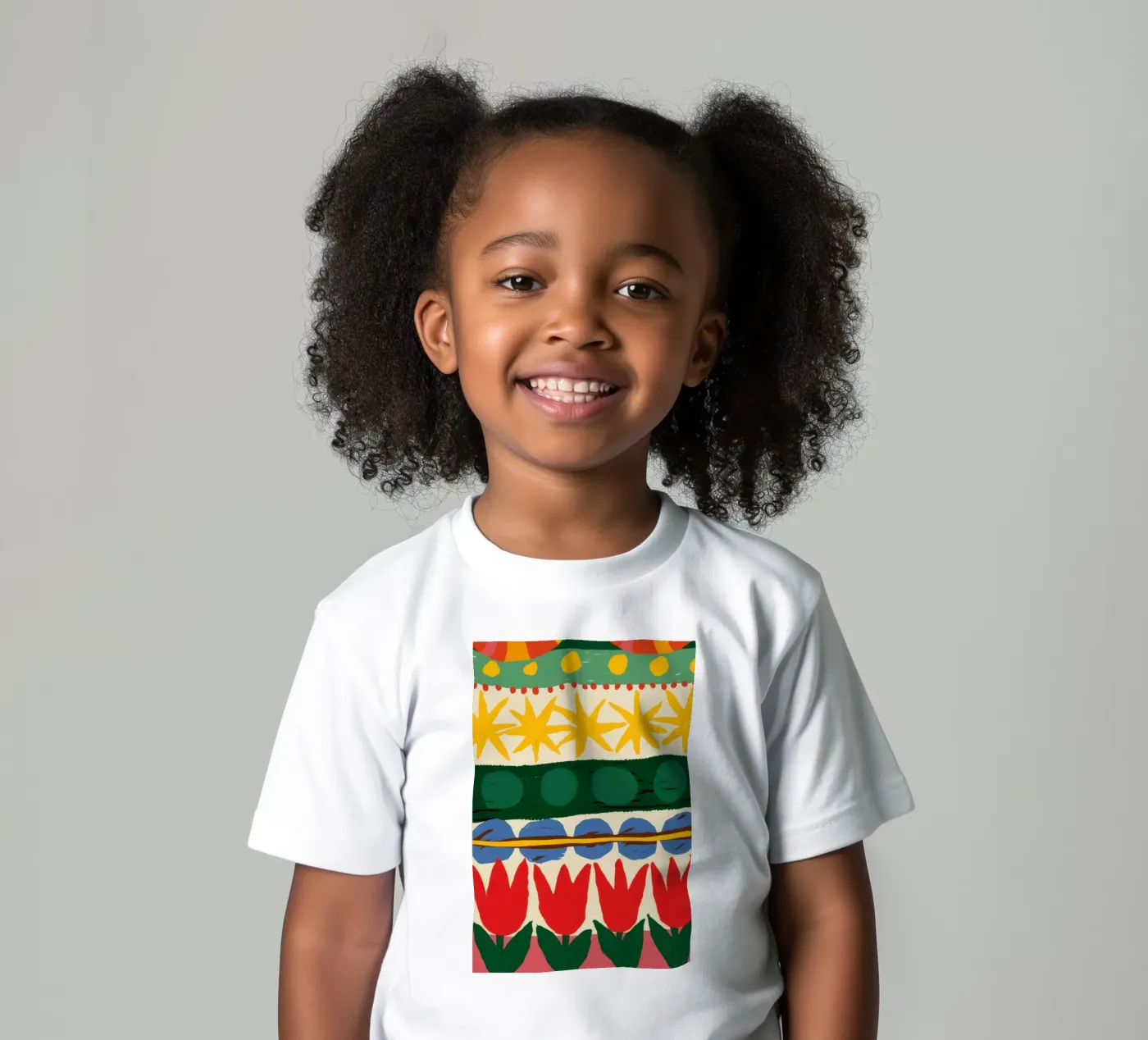 Folklore Tulip Pattern t-shirt bambini da Bring Haven