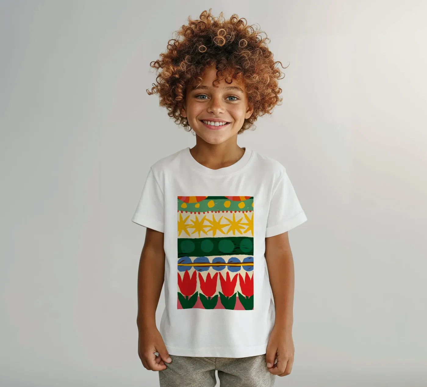 Folklore Tulip Pattern t-shirt bambini da Bring Haven