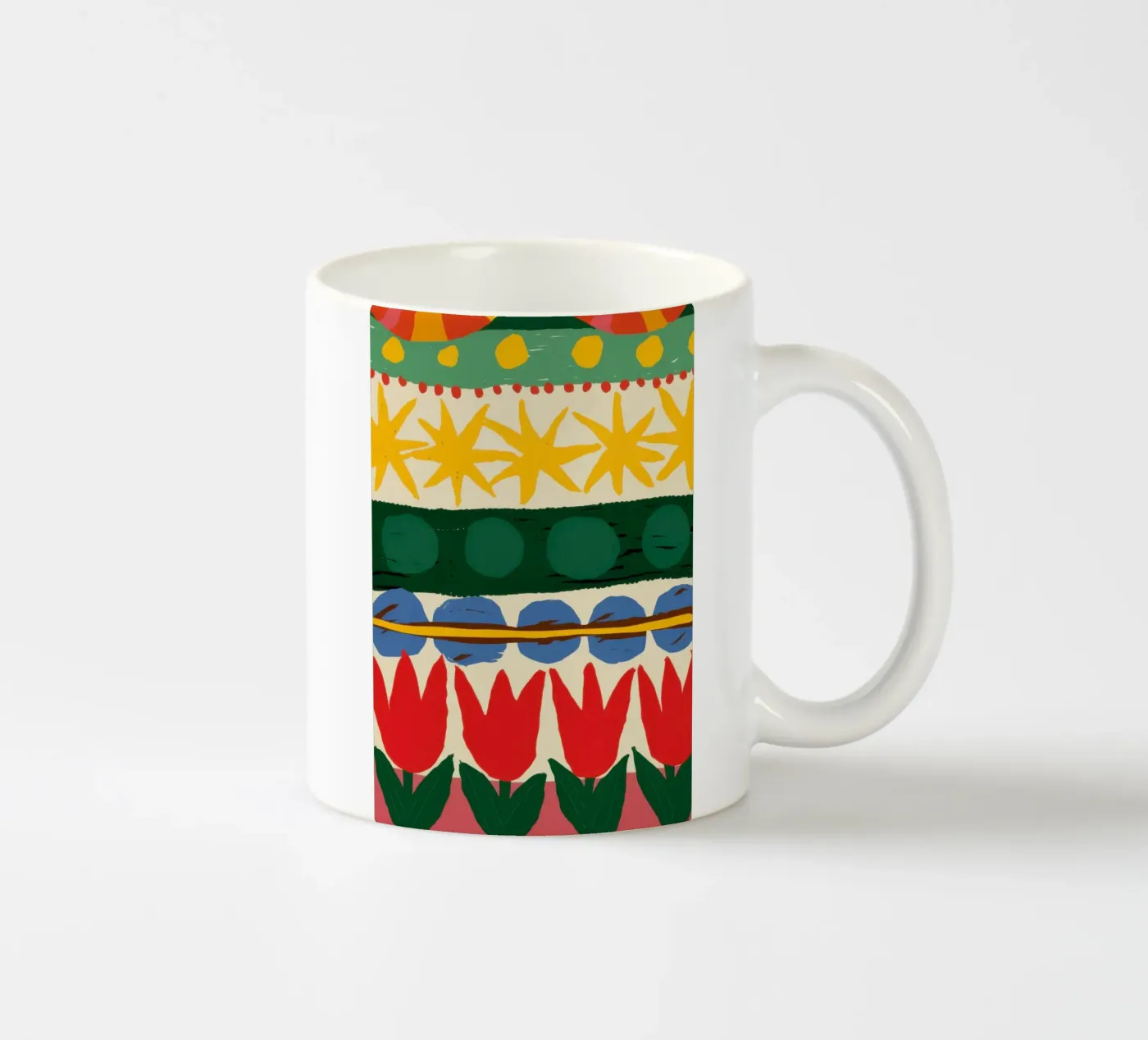 Folklore Tulip Pattern ceramic mug by Bring Haven