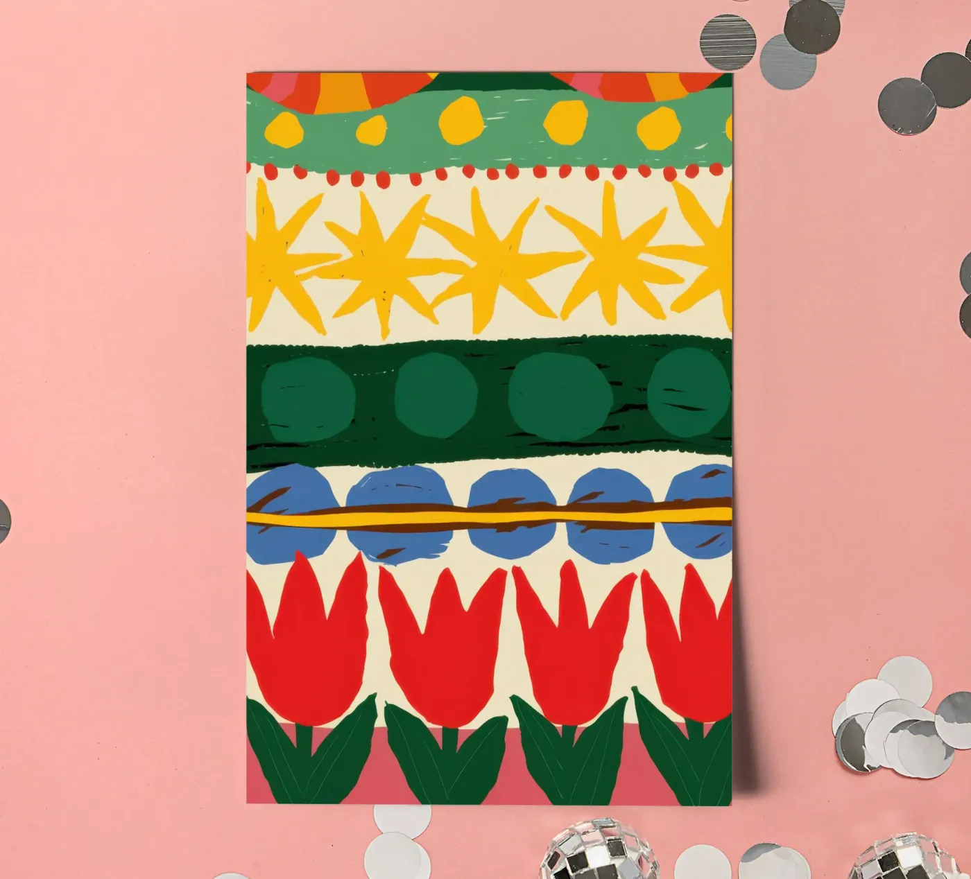 Folklore Tulip Pattern sticker sheet by Bring Haven