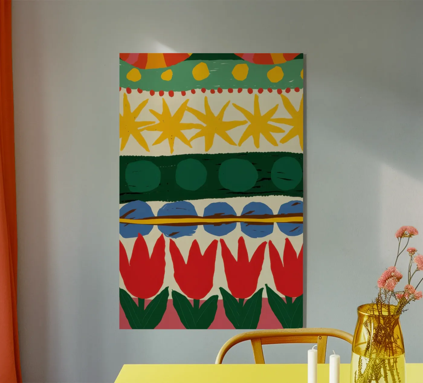 Folklore Tulip Pattern plexiglas de Bring Haven