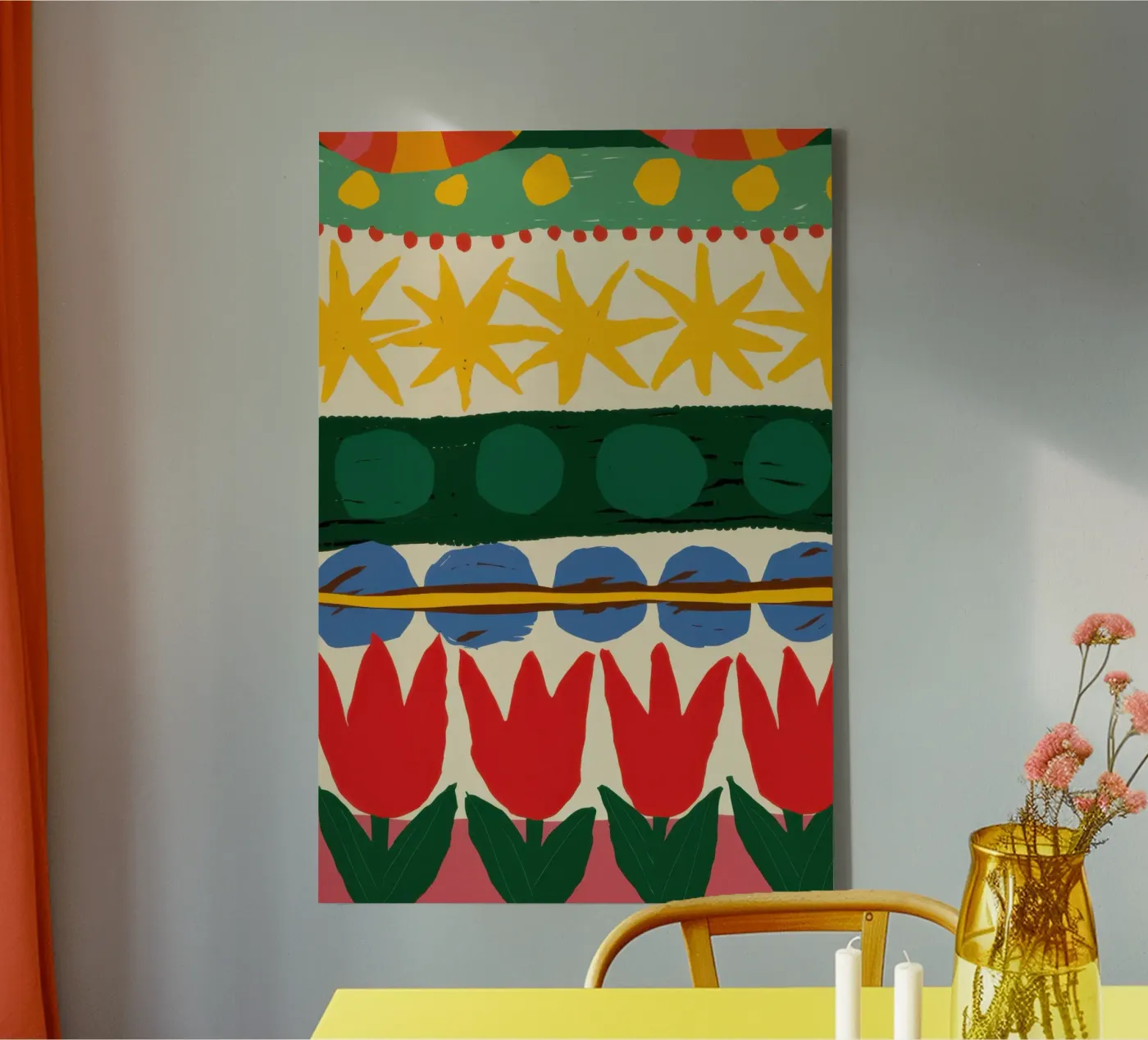 Folklore Tulip Pattern tela da Bring Haven