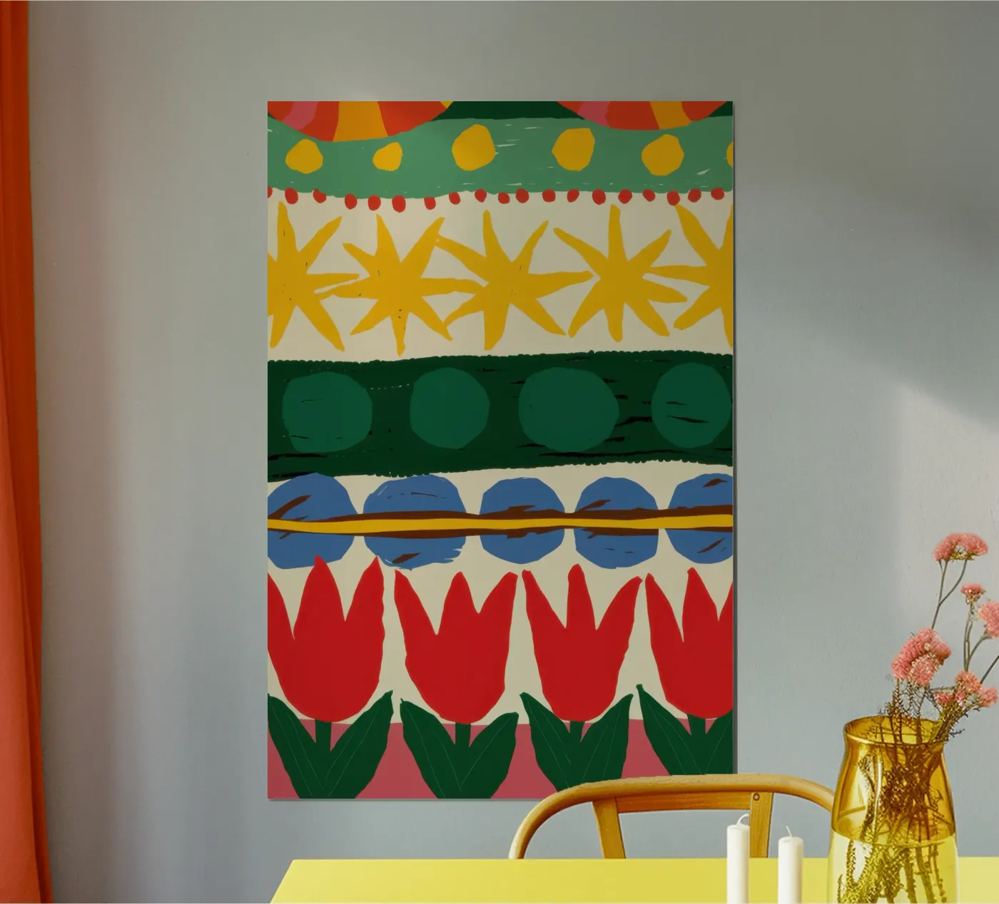 Folklore Tulip Pattern poster by Bring Haven