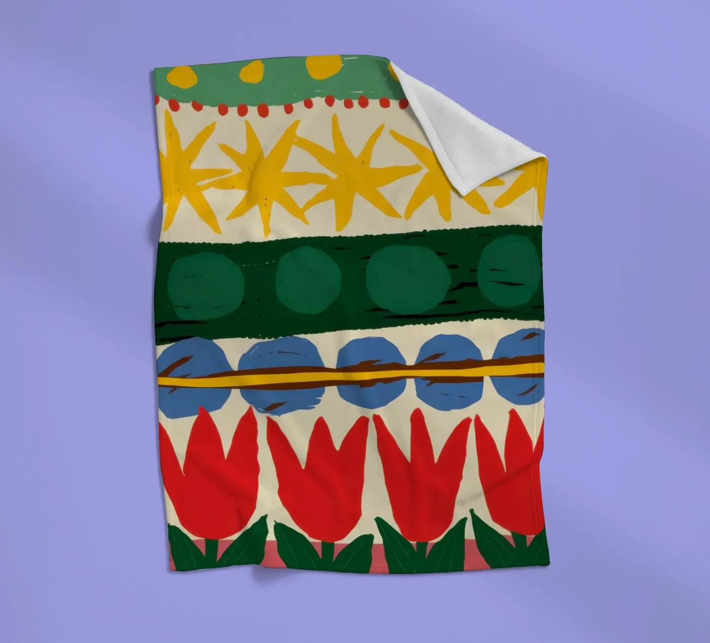 Folklore Tulip Pattern Fleecedecke von Bring Haven