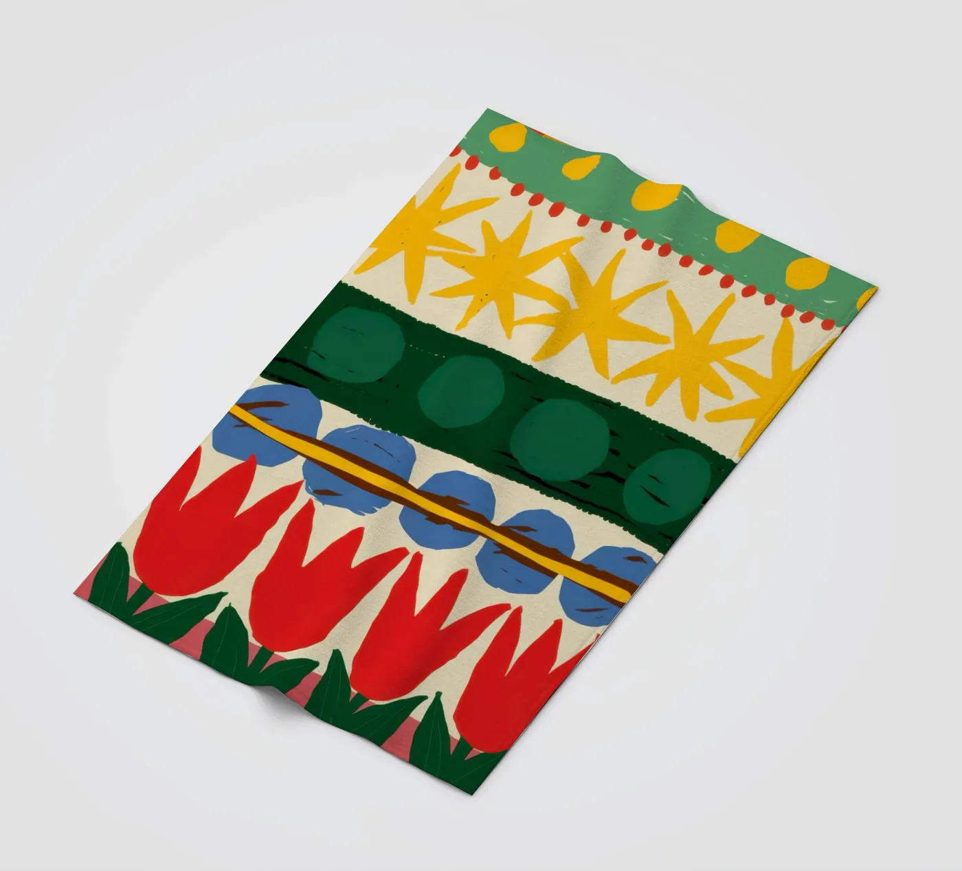 Folklore Tulip Pattern Fleecedecke von Bring Haven