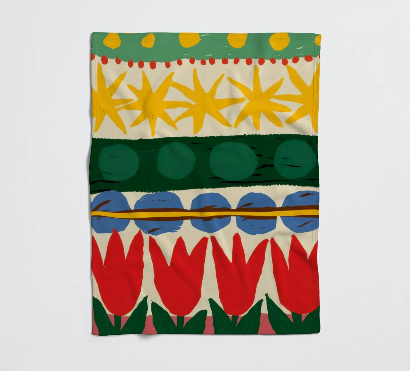 Folklore Tulip Pattern Fleecedecke von Bring Haven