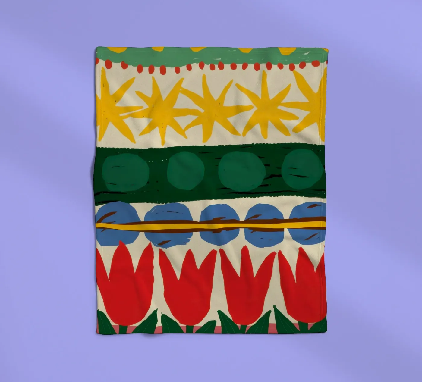 Folklore Tulip Pattern Fleecedecke von Bring Haven