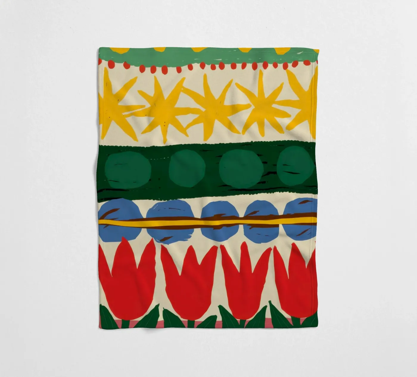 Folklore Tulip Pattern Fleecedecke von Bring Haven