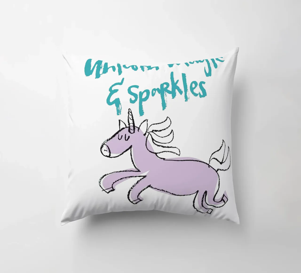 Unicorn magic & sparkles - bunt cuscino da Brushmeetspaper