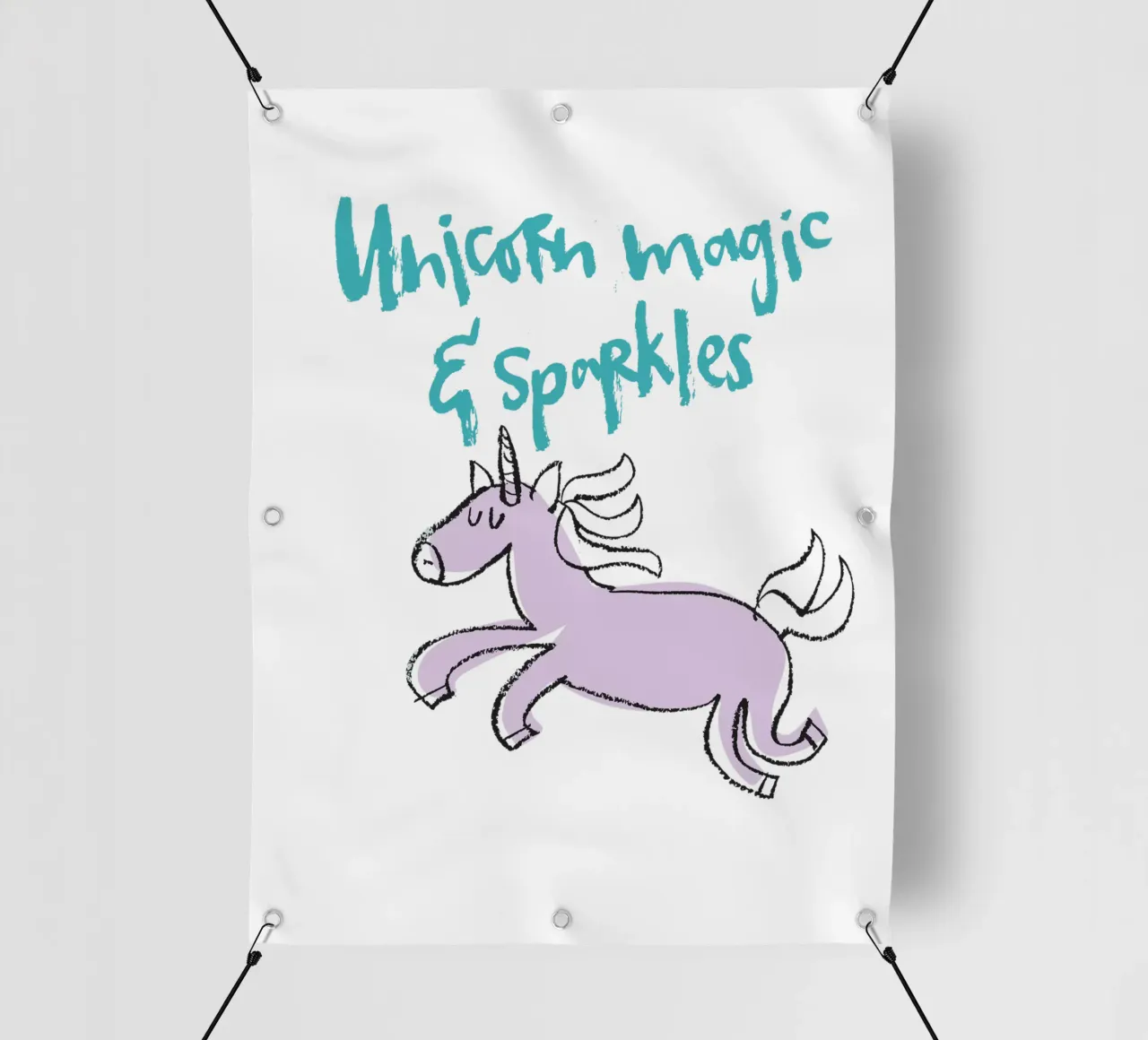 Unicorn magic & sparkles - bunt telo in pvc da Brushmeetspaper