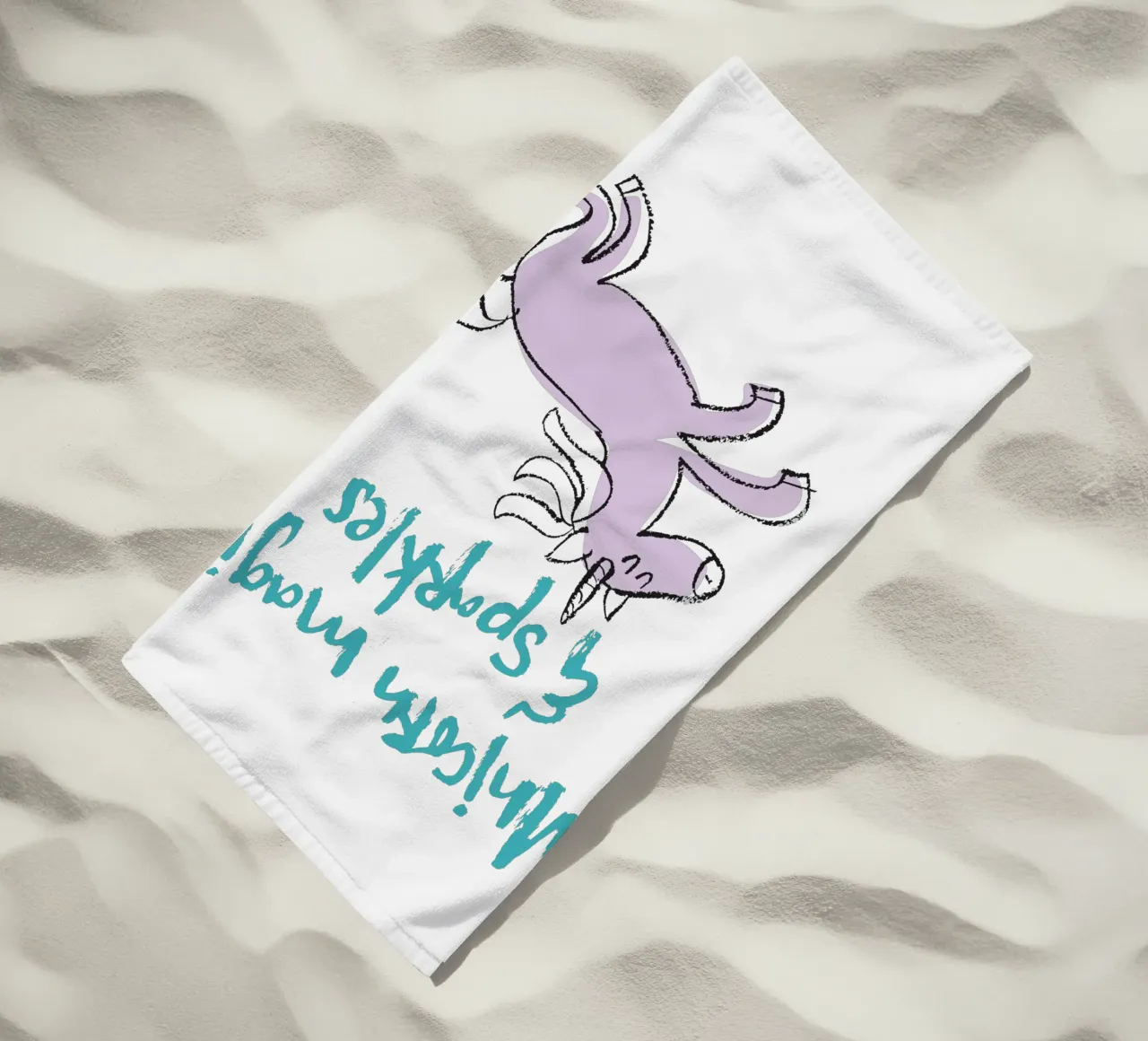 Unicorn magic & sparkles - bunt telo mare da Brushmeetspaper
