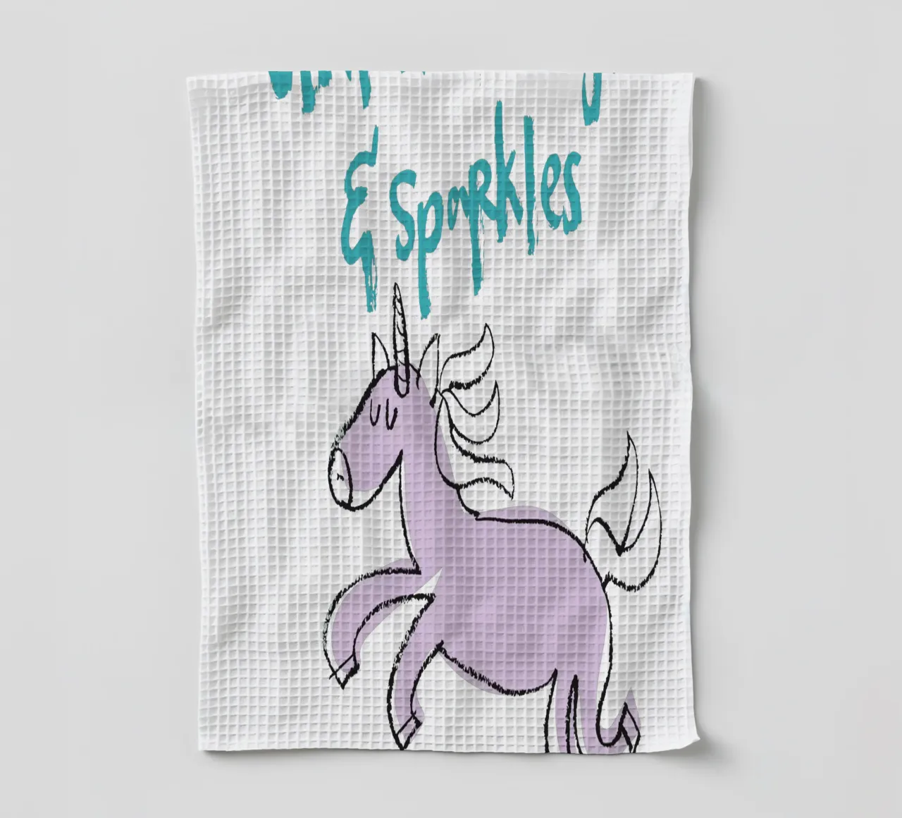 Unicorn magic & sparkles - bunt canovaccio da cucina da Brushmeetspaper