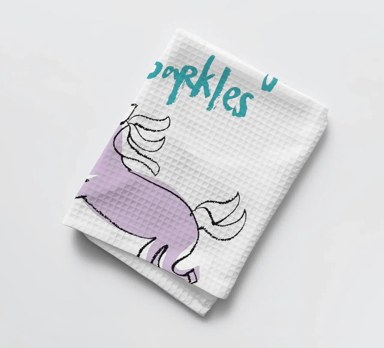 Unicorn magic & sparkles - bunt canovaccio da cucina da Brushmeetspaper