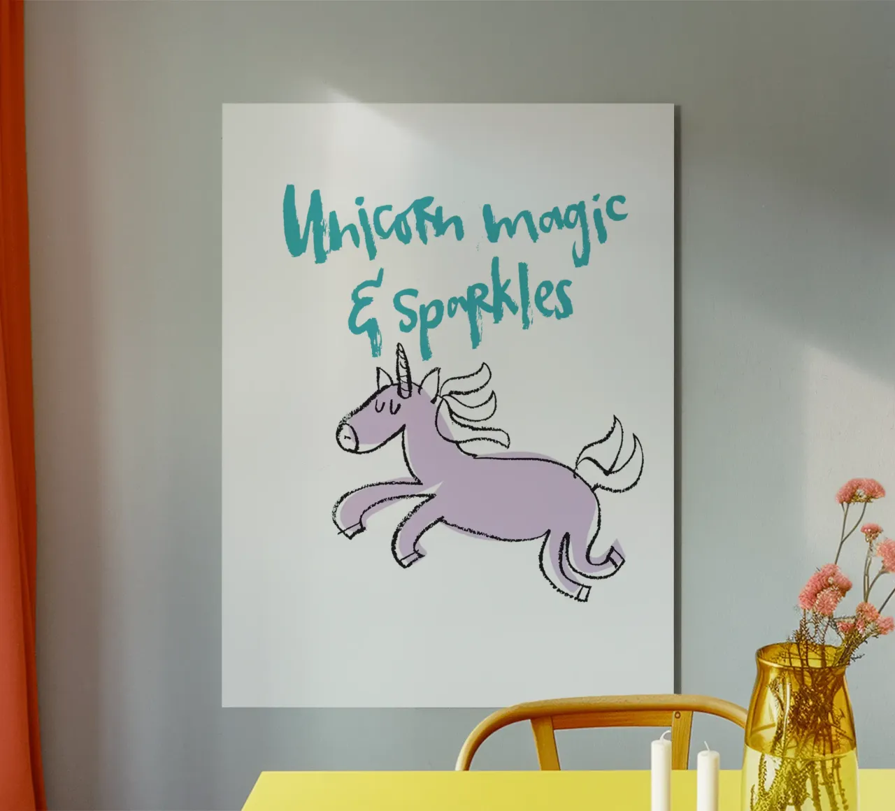 Unicorn magic & sparkles - bunt alluminio dibond da Brushmeetspaper