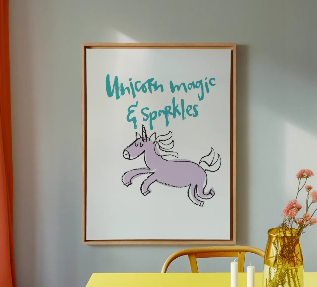 Unicorn magic & sparkles - bunt tela da Brushmeetspaper
