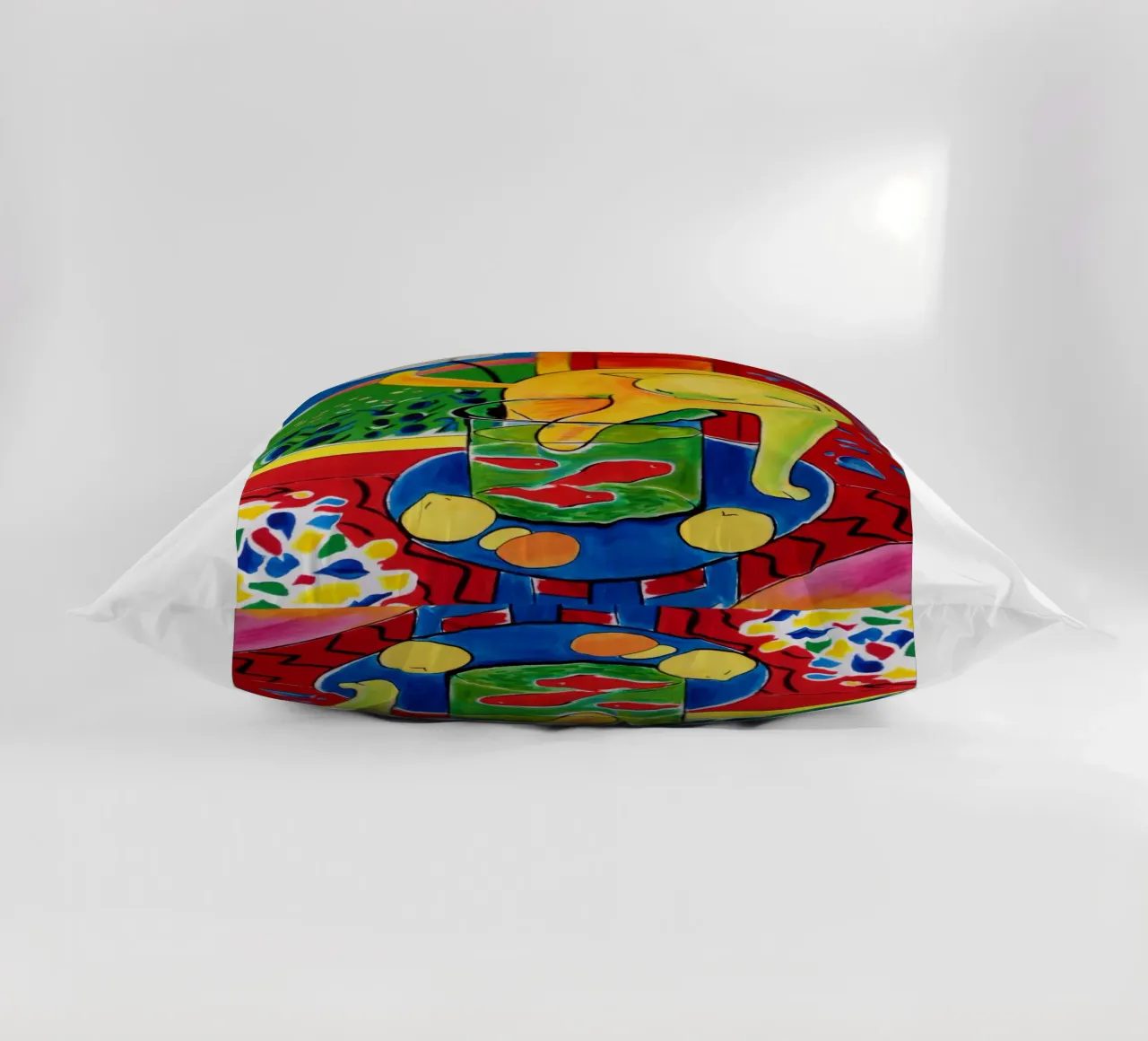 Cat Playing Red Fish decorative cushion by The Poster UK