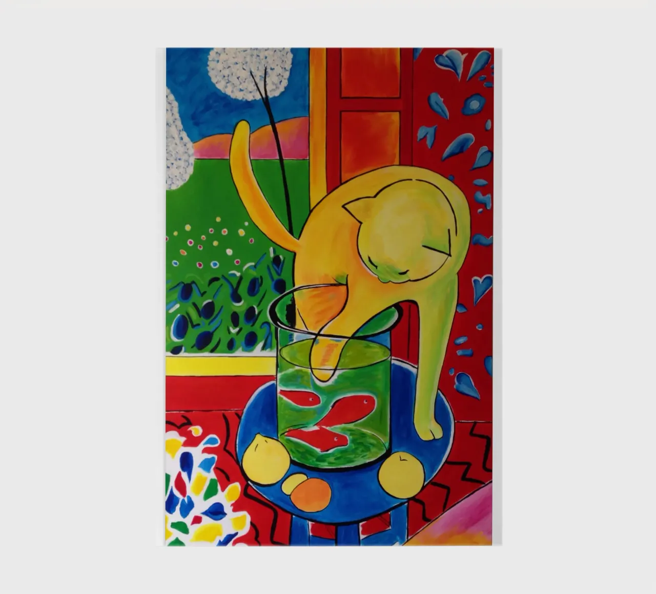 Cat Playing Red Fish notebook by The Poster UK