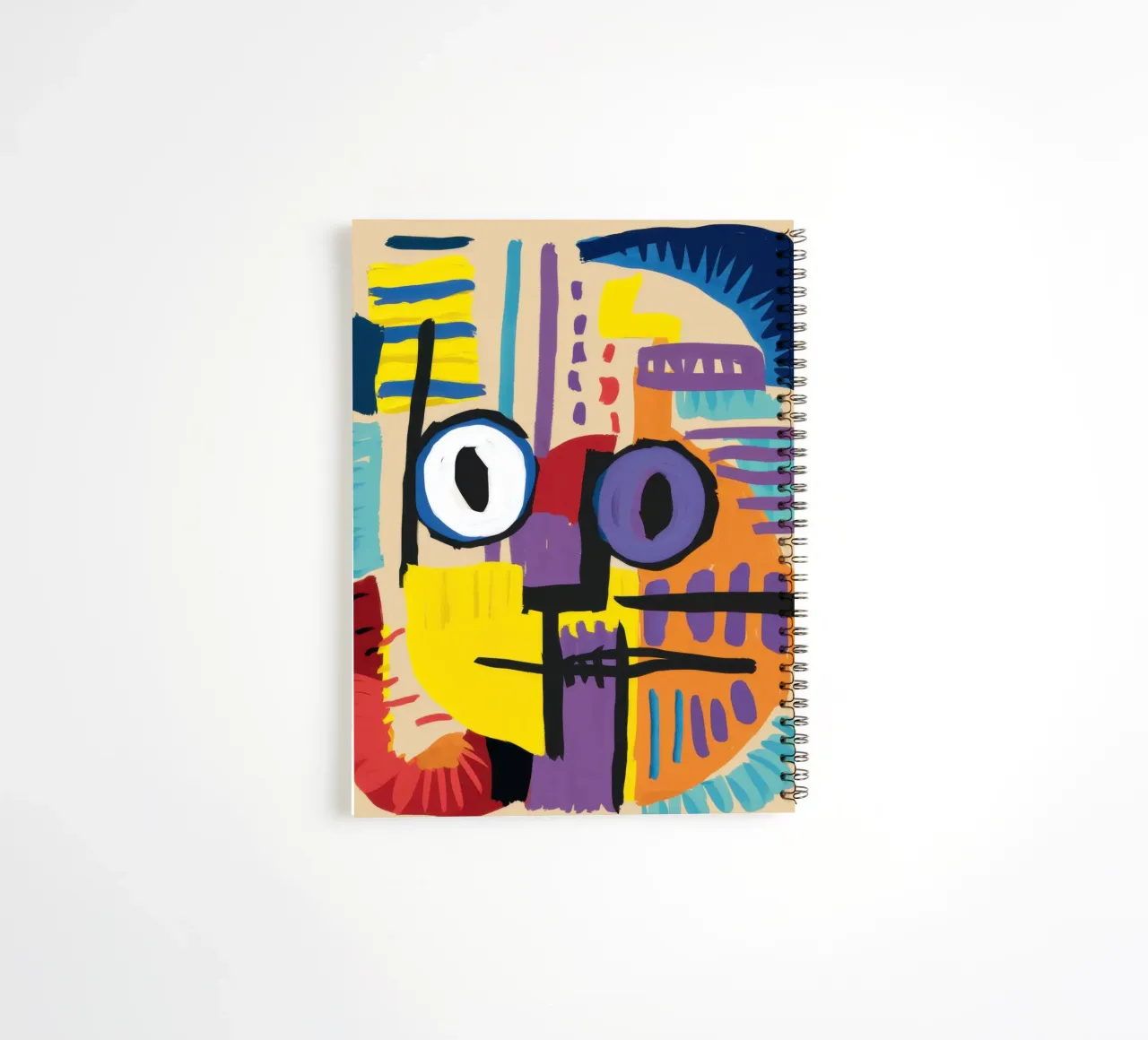 Cubist Primary Visage spiral notebook by Bring Haven