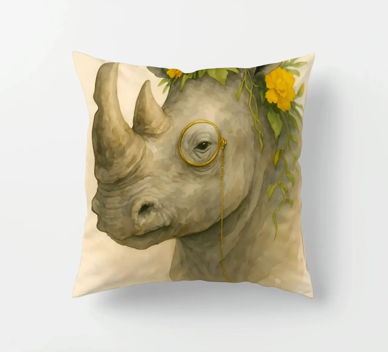 Il Rinoceronte dal corno regale cuscino da Graceful Desine