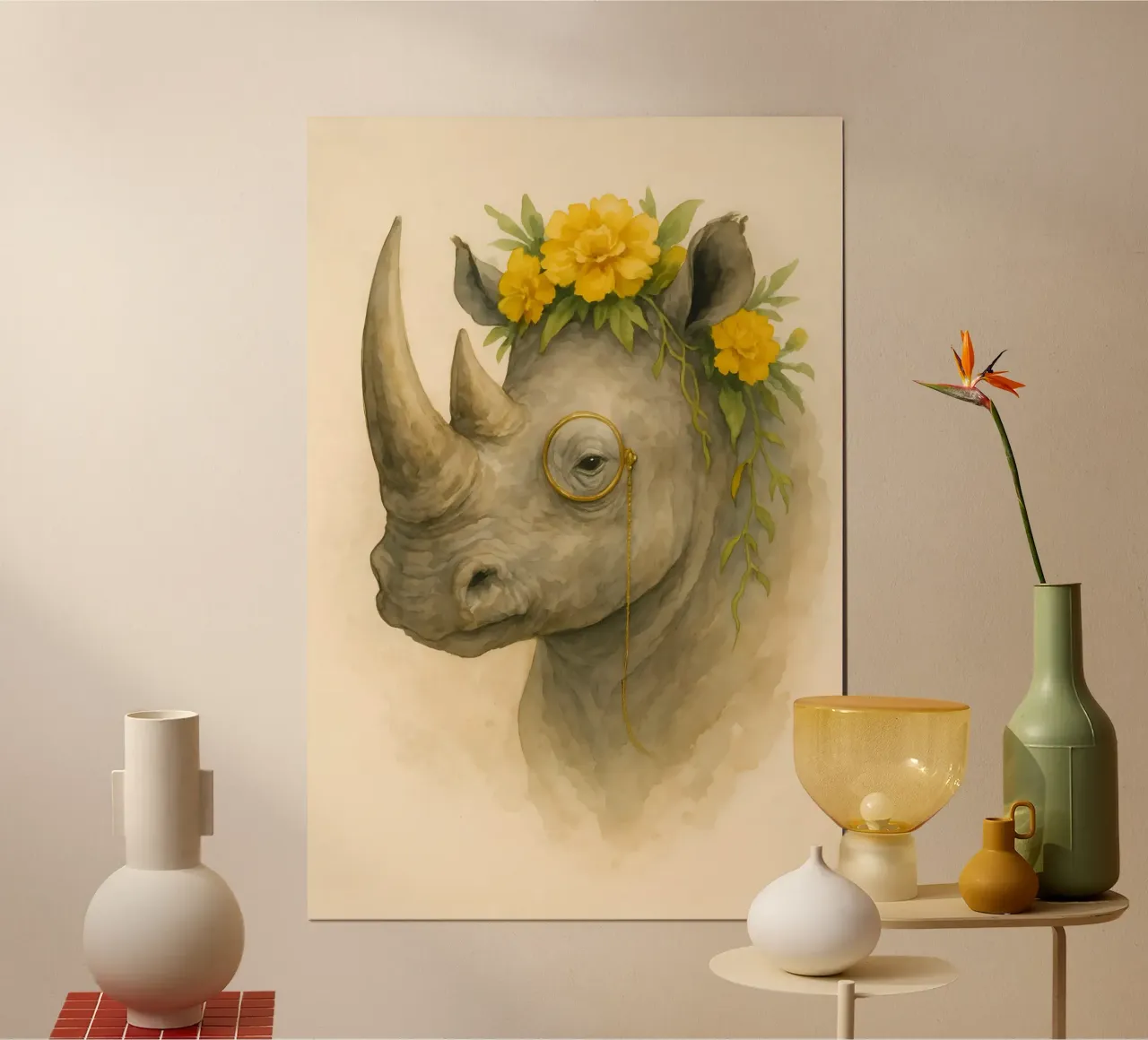 Il Rinoceronte dal corno regale poster da Graceful Desine