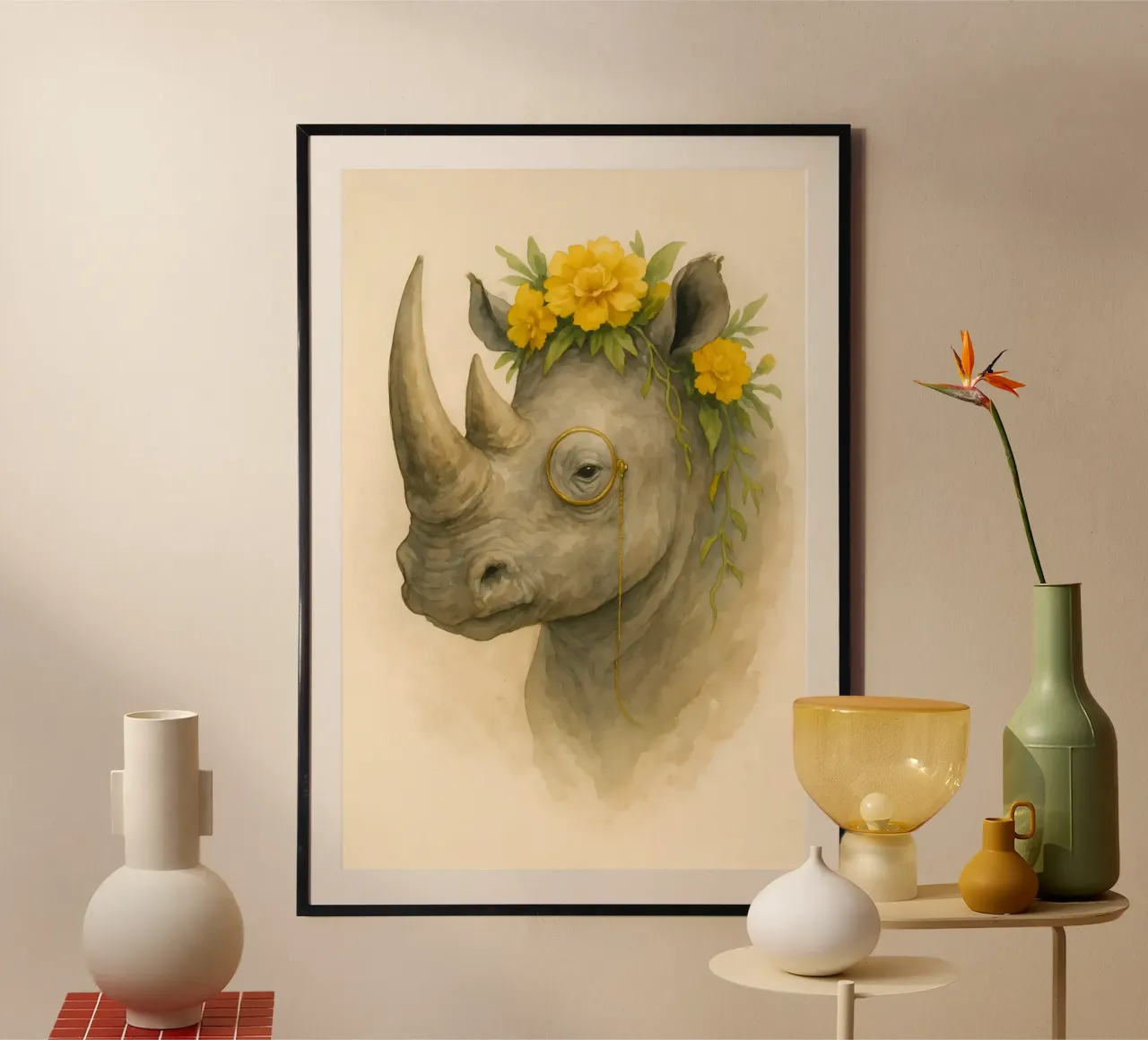 Il Rinoceronte dal corno regale poster da Graceful Desine