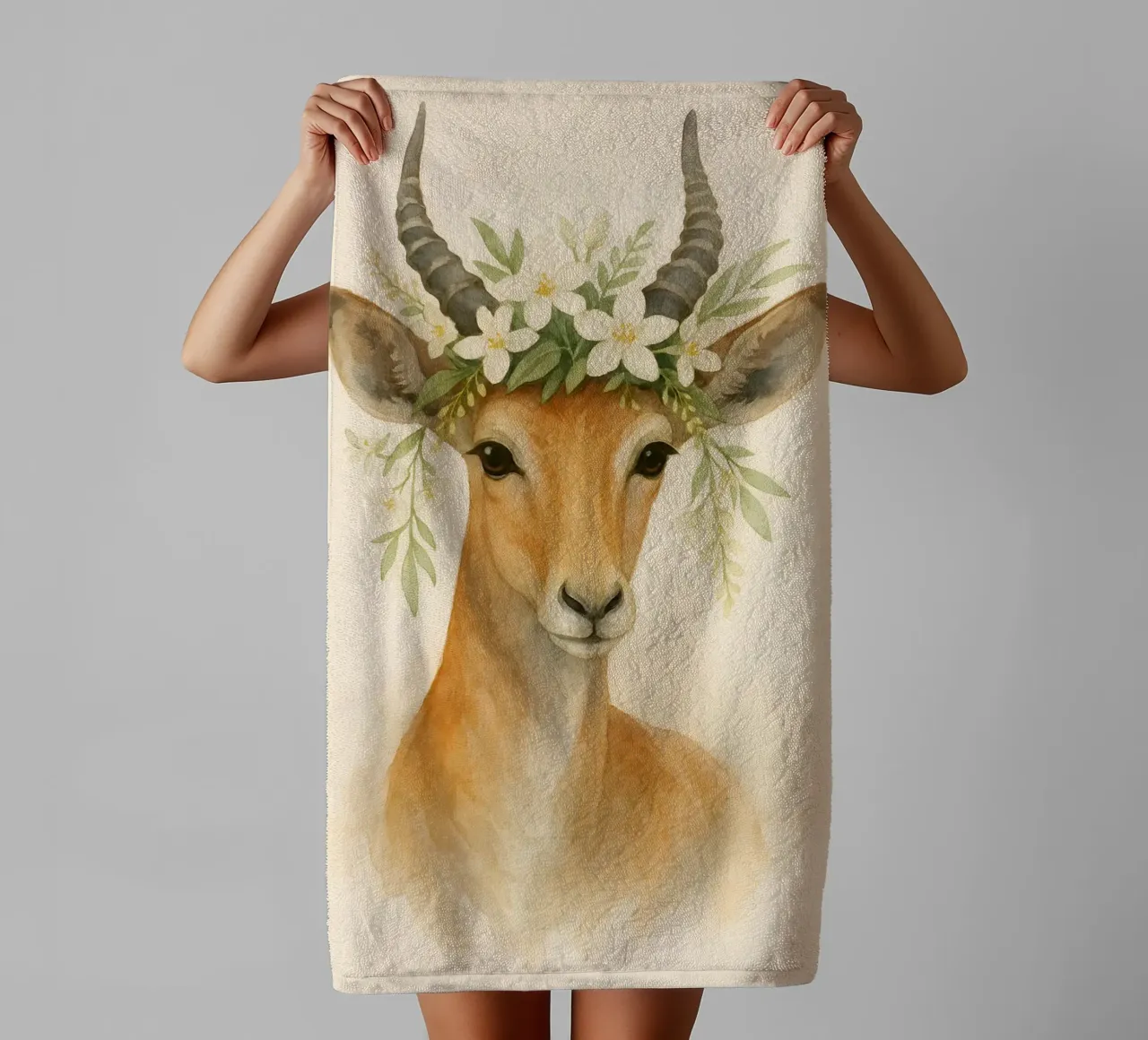 L'antilope floreale Grace asciugamano da bagno da Graceful Desine
