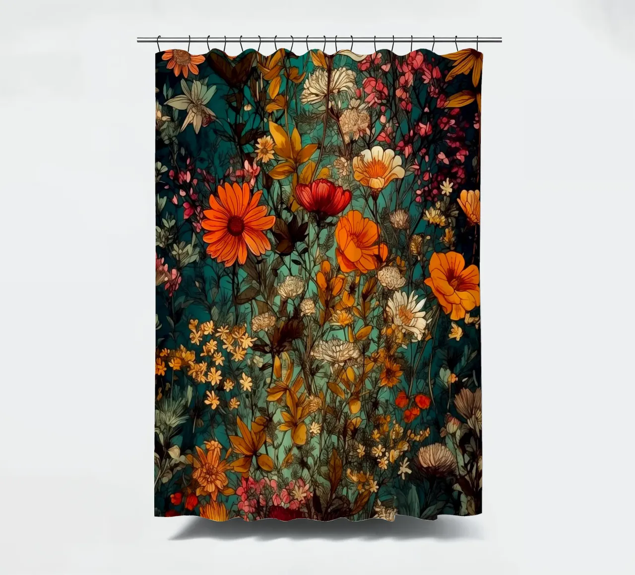 Meadow shower curtain by Justyna Jaszke JBJart