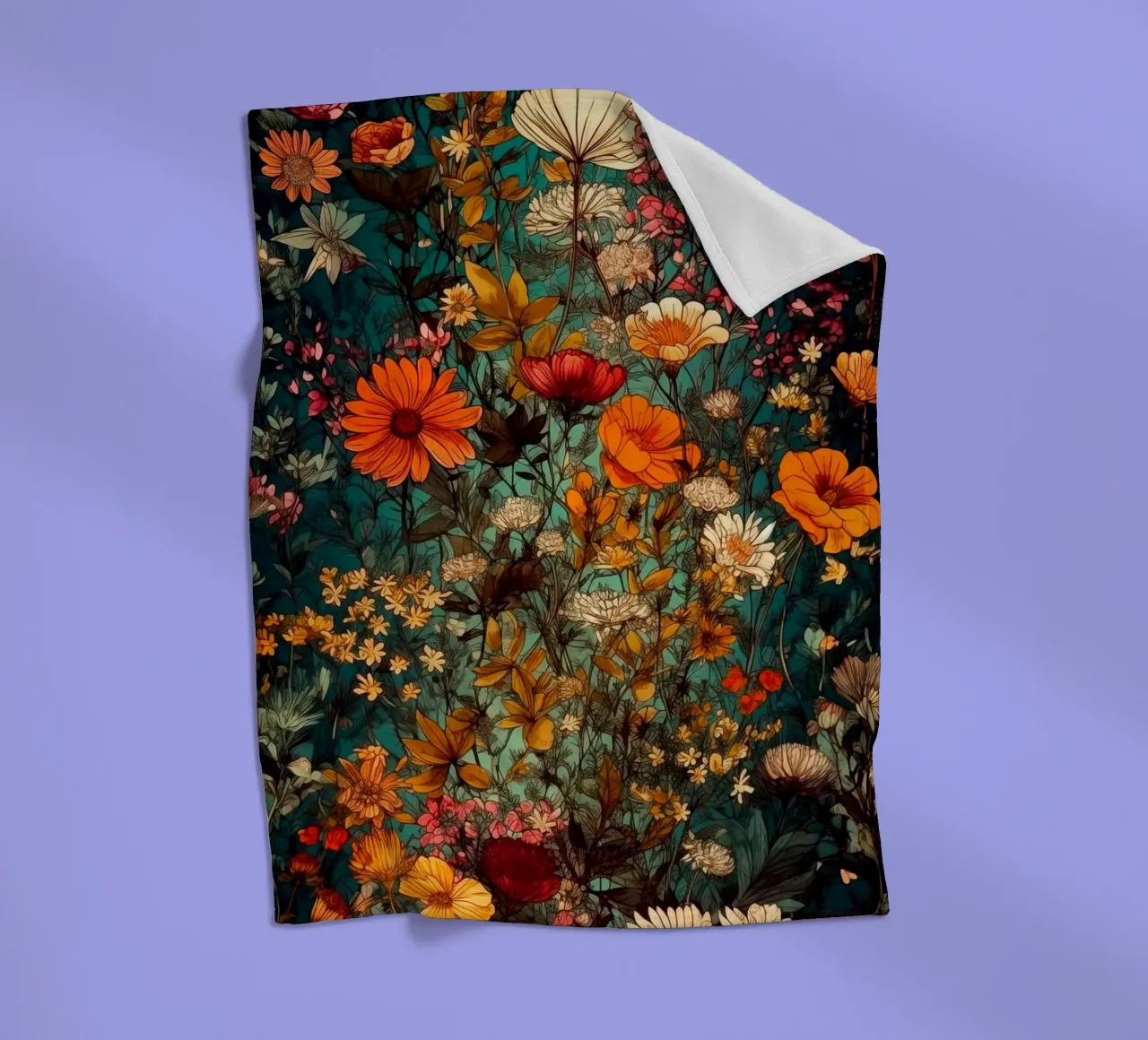 Meadow fleece blanket by Justyna Jaszke JBJart