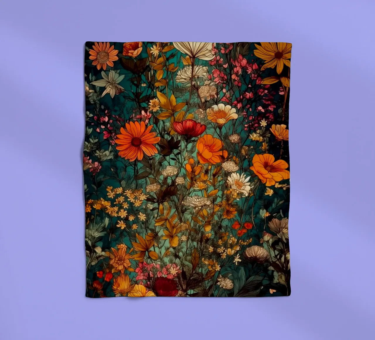 Meadow fleece blanket by Justyna Jaszke JBJart