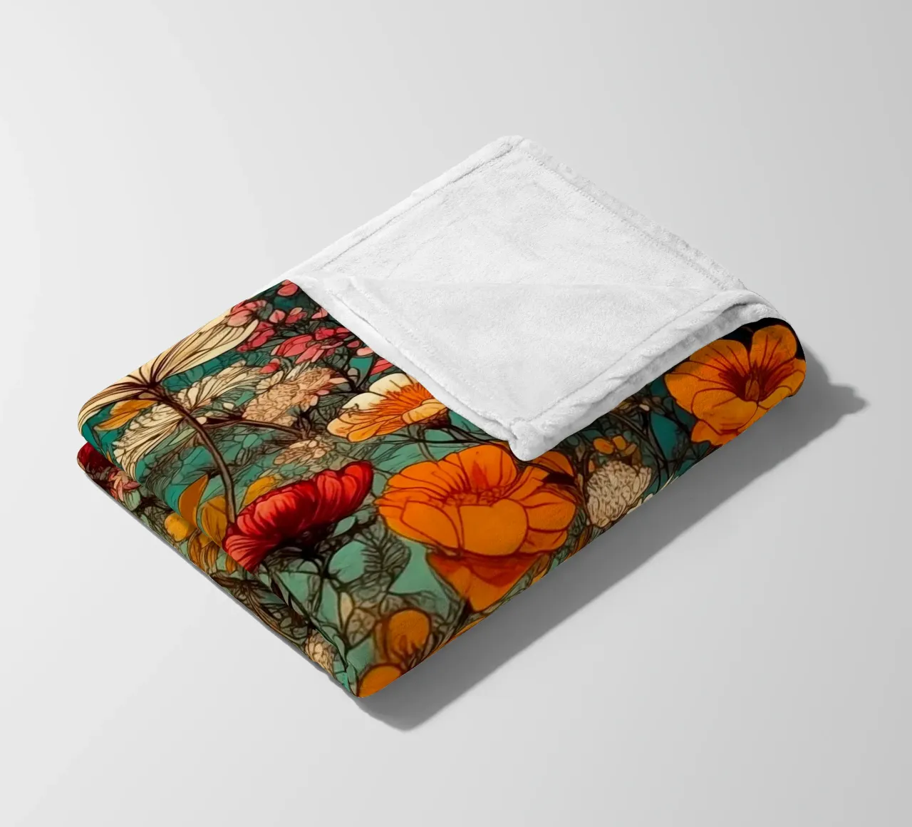 Meadow fleece blanket by Justyna Jaszke JBJart