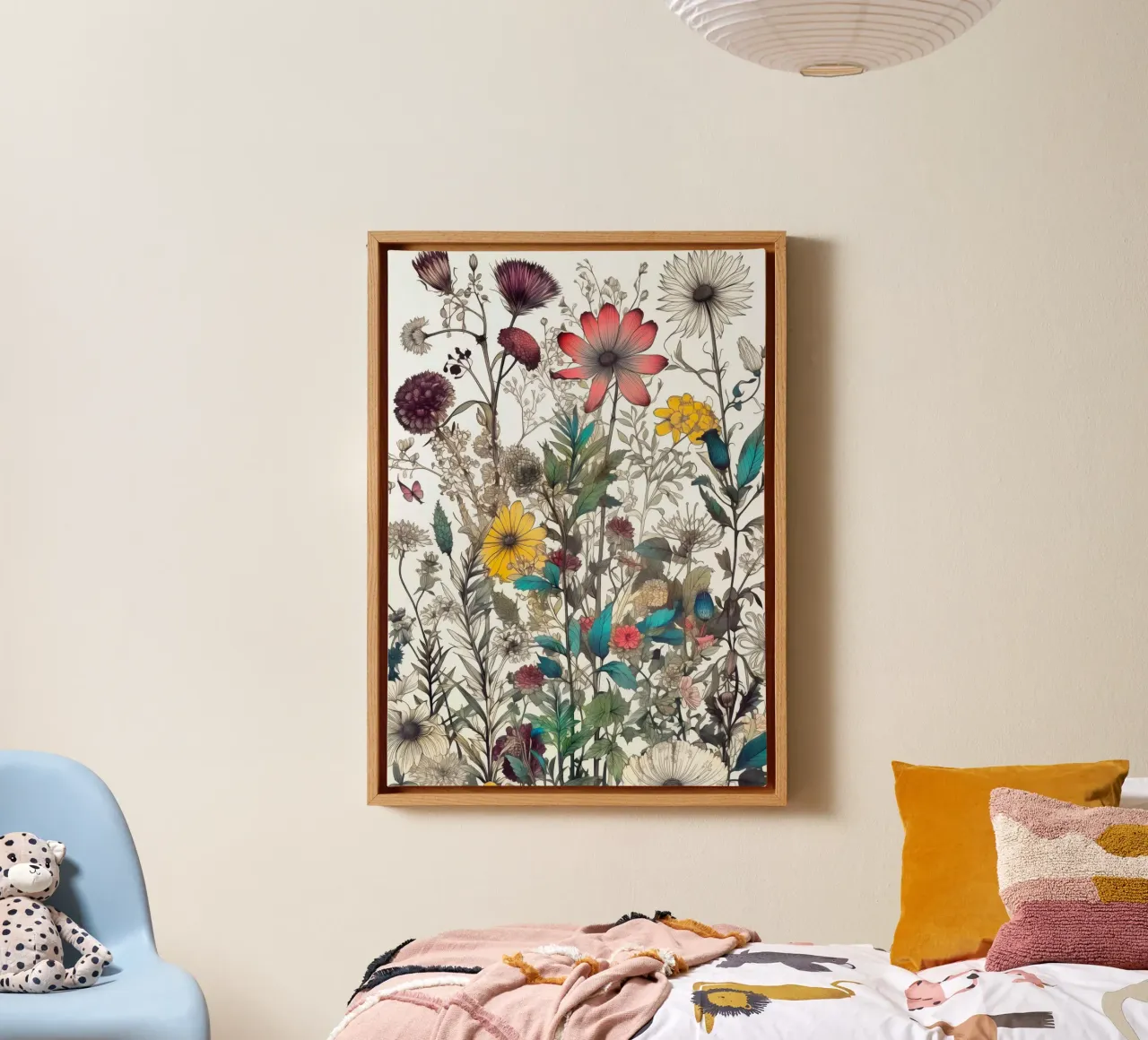 Witte weide canvas van Justyna Jaszke JBJart