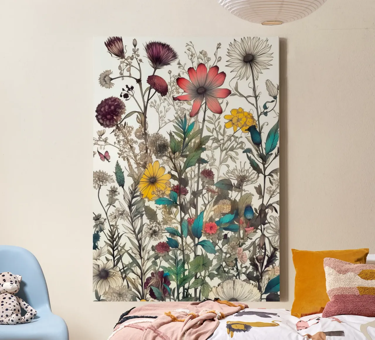 Witte weide canvas van Justyna Jaszke JBJart