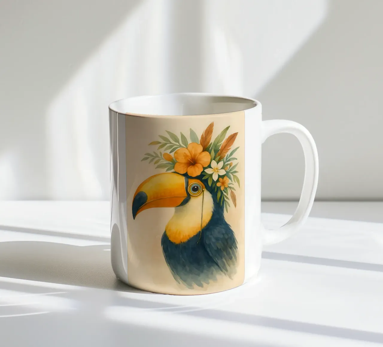 De tropische toekan keramische mok van Graceful Desine
