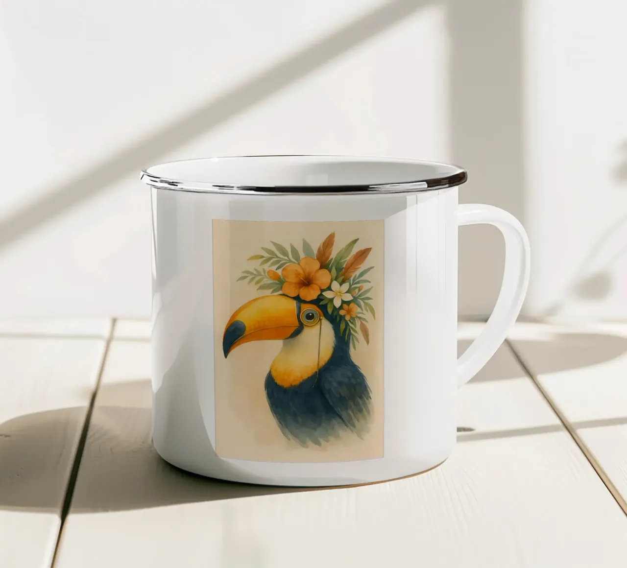 Il tucano studioso tropicale tazza in smalto da Graceful Desine