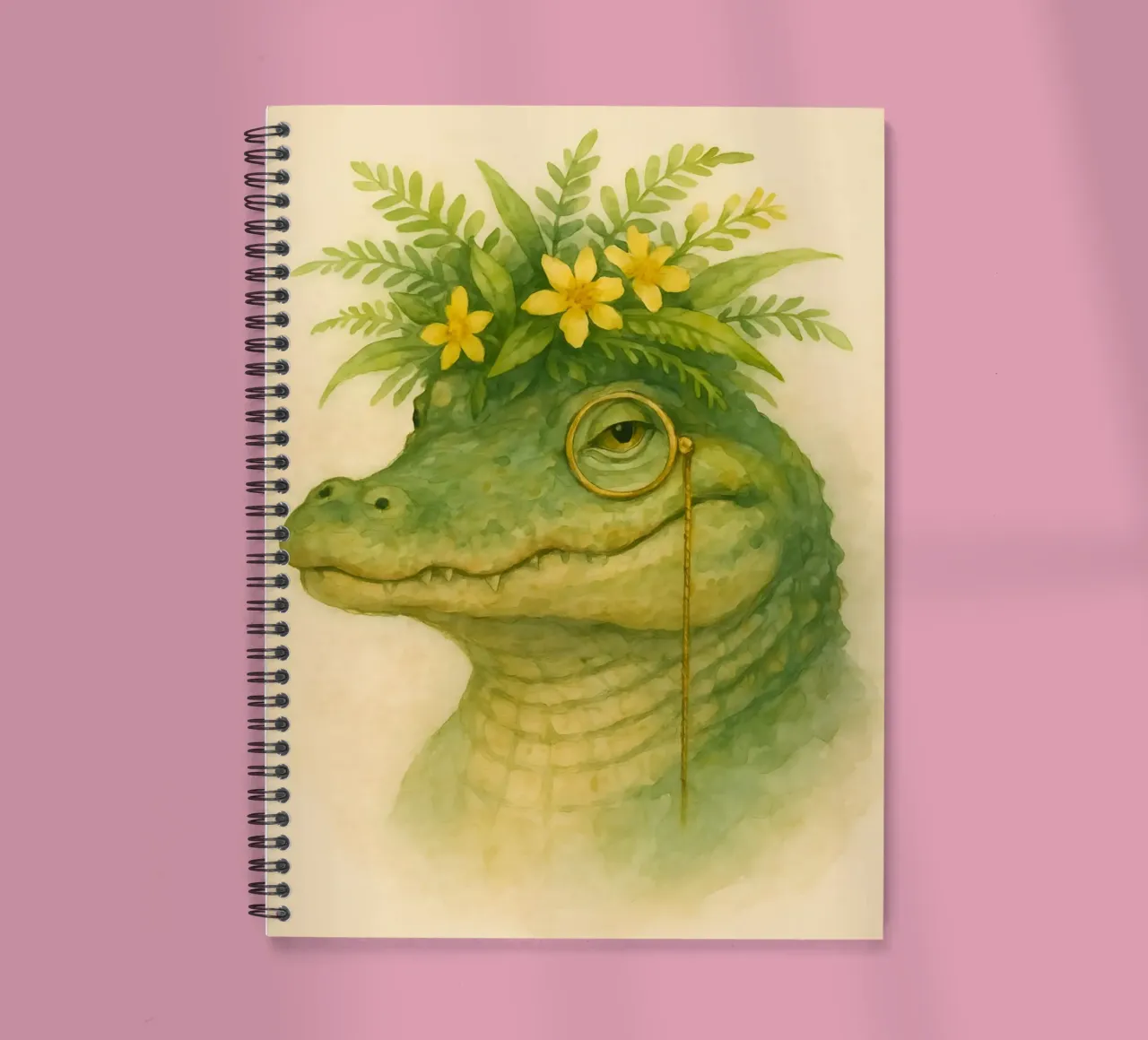 The Botanical Baron Crocodile spiral notebook by Graceful Desine