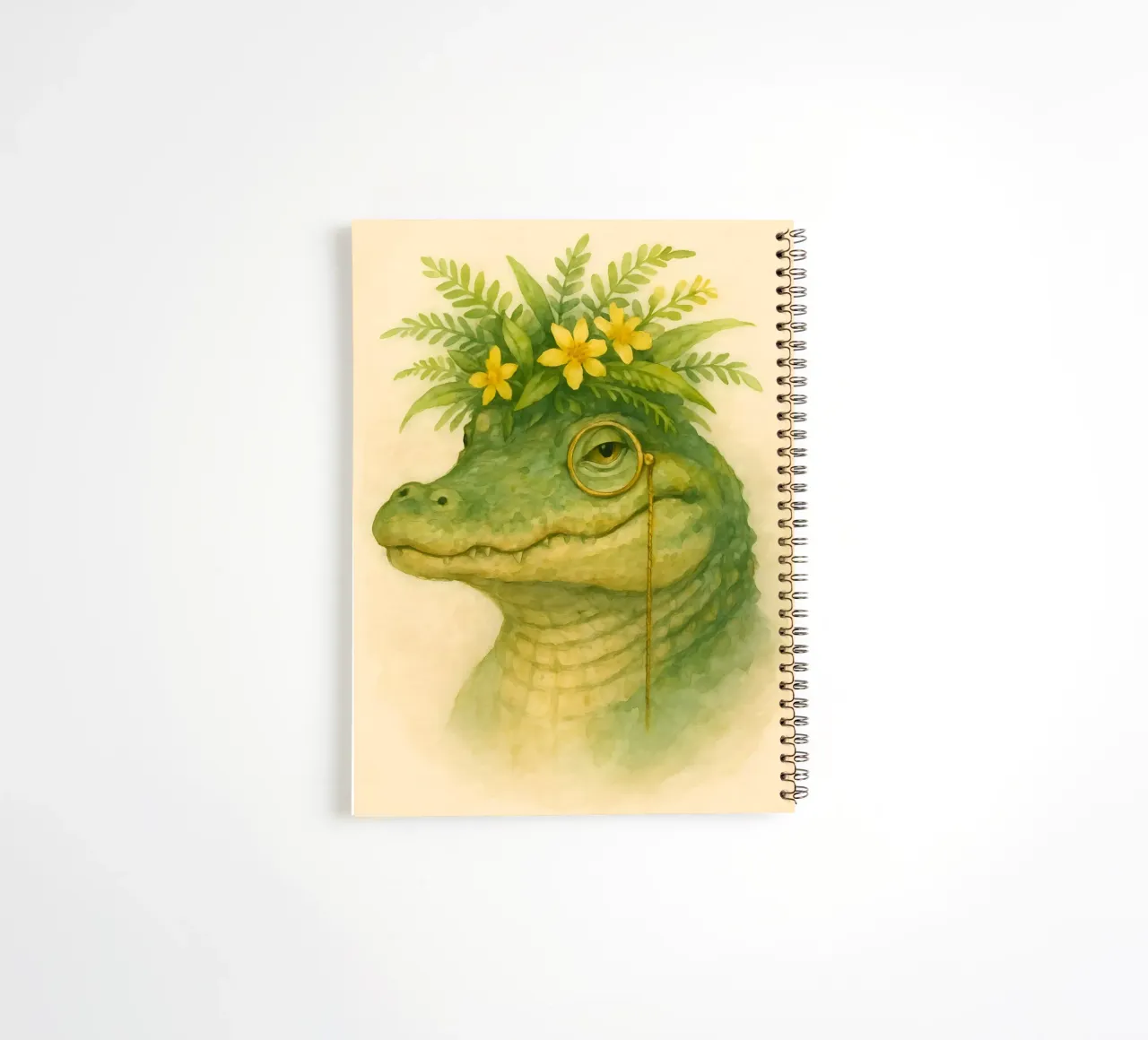The Botanical Baron Crocodile spiral notebook by Graceful Desine