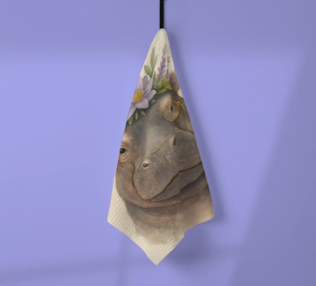 L'ippopotamo Aristo canovaccio da cucina da Graceful Desine